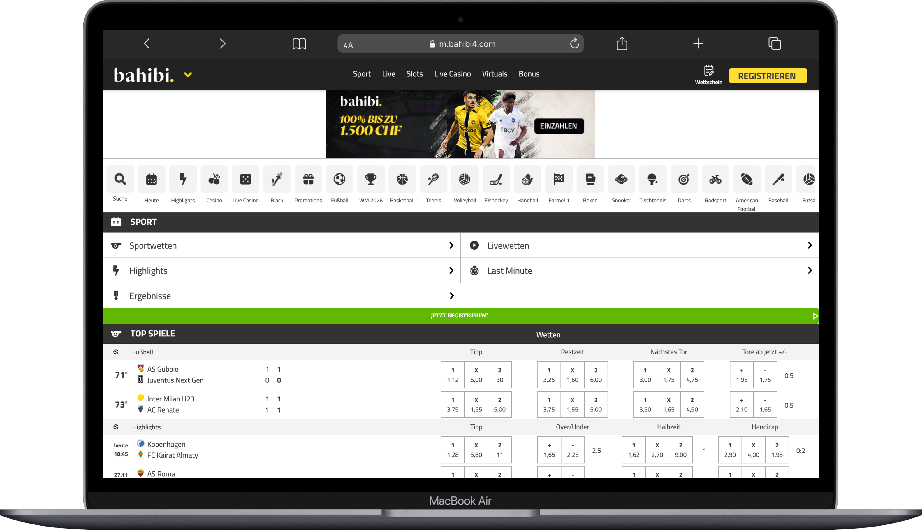 Bahibi Sportwetten Startseite