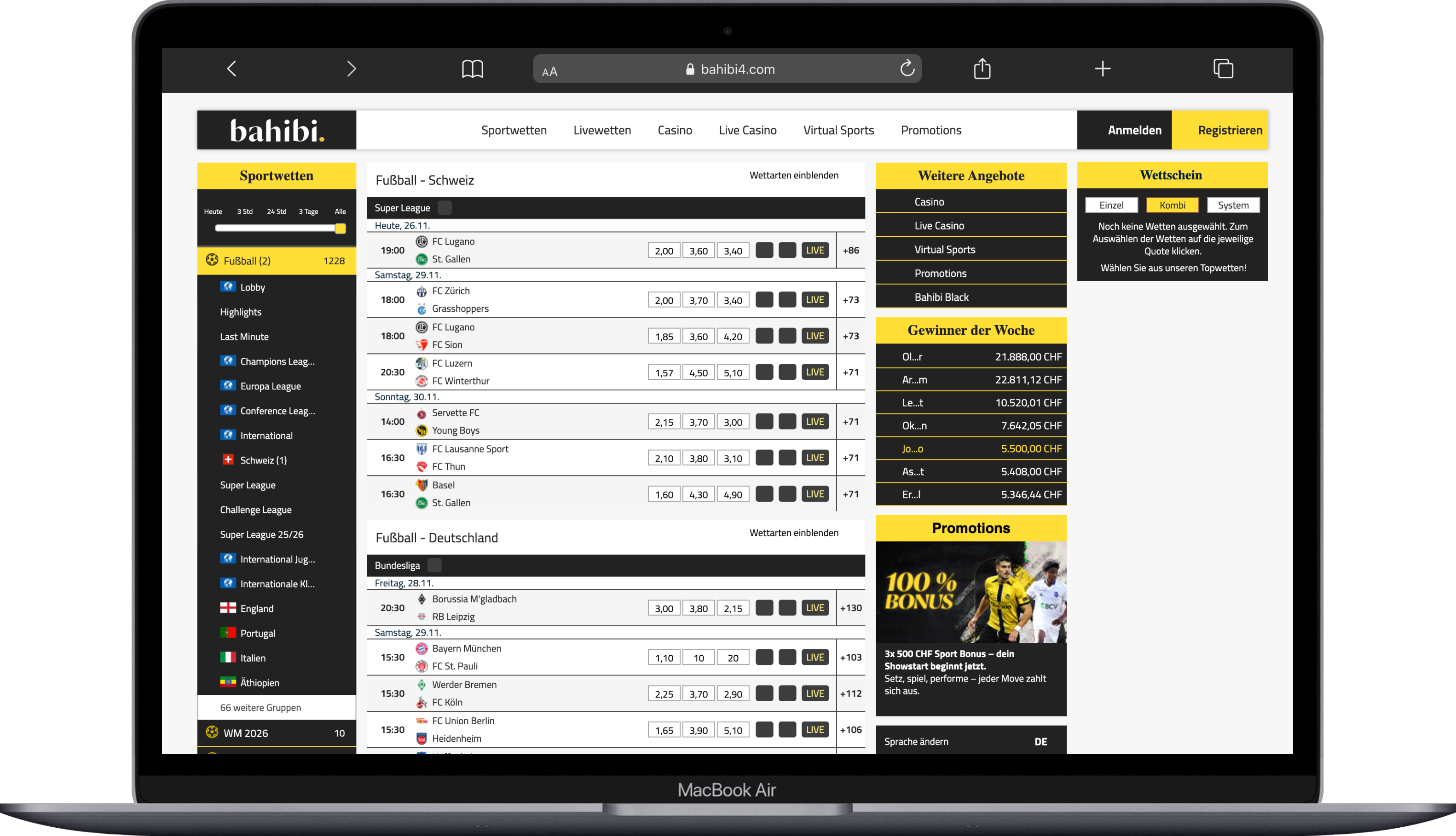 Bahibi Super League Wetten