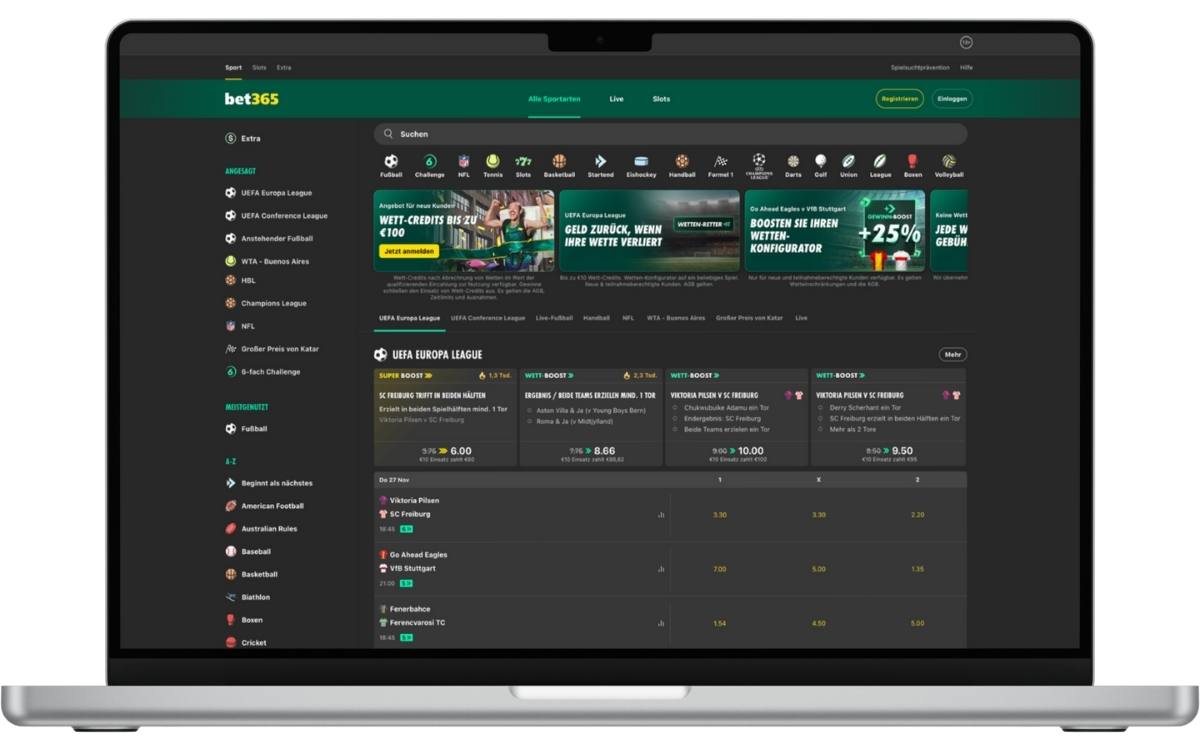 Bet365 Sportwetten Startseite