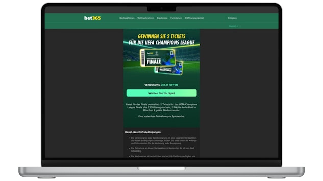 Bet365 Sportwetten Ticket Gewinnspiel Champions League