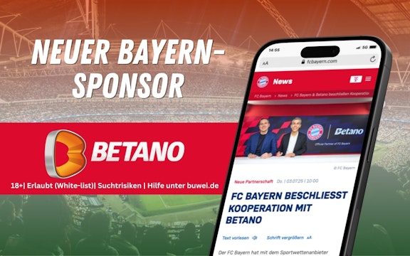 Betano wird Sponsor des FC Bayern Muenchen