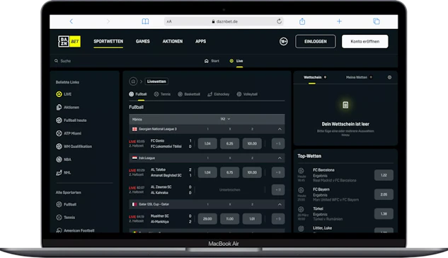 DAZN Bet Livewetten Fussball