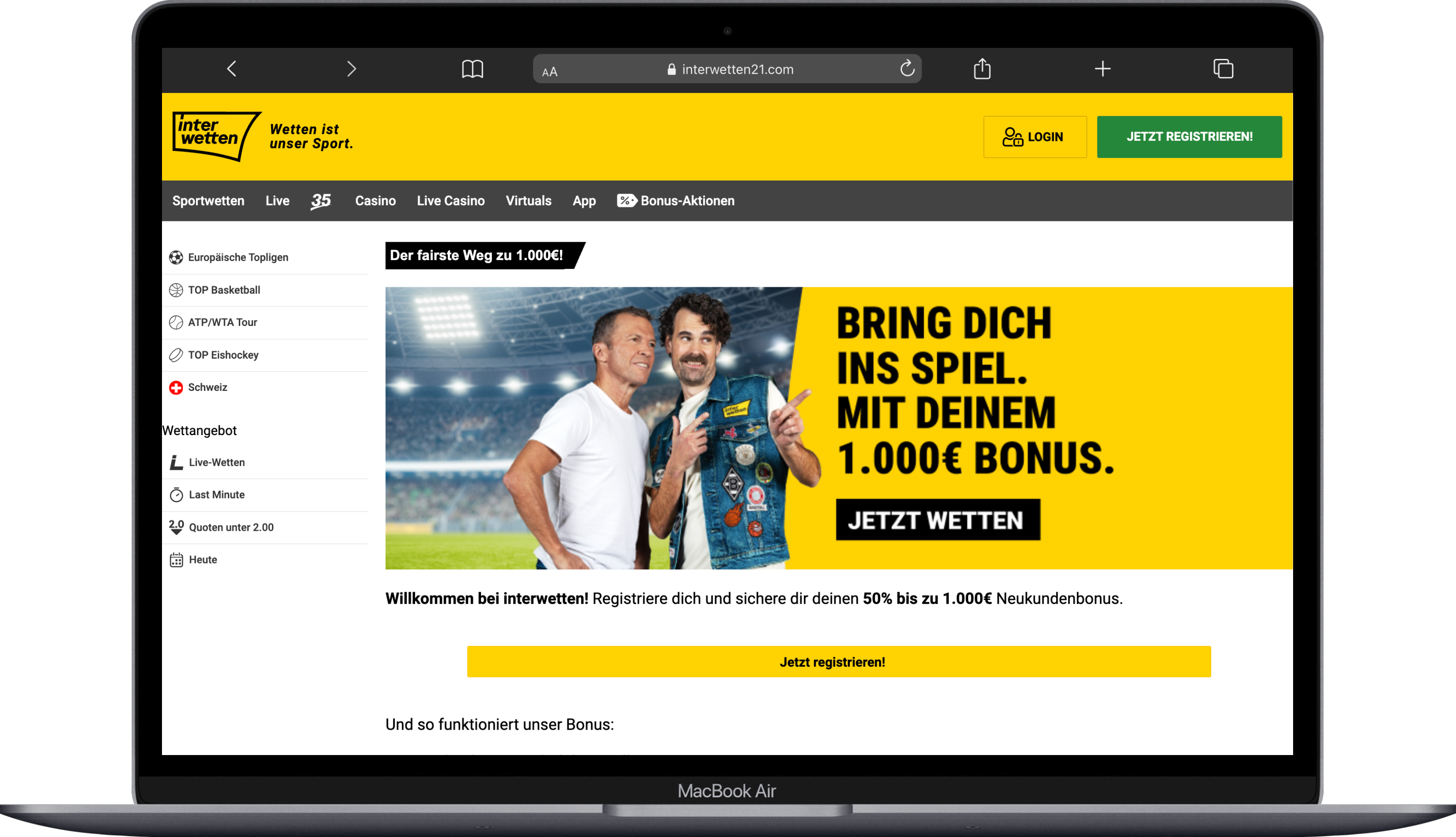 Interwetten Sportwetten Bonus Schweiz