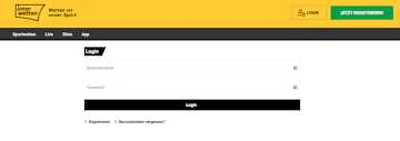 Interwetten Login Maske