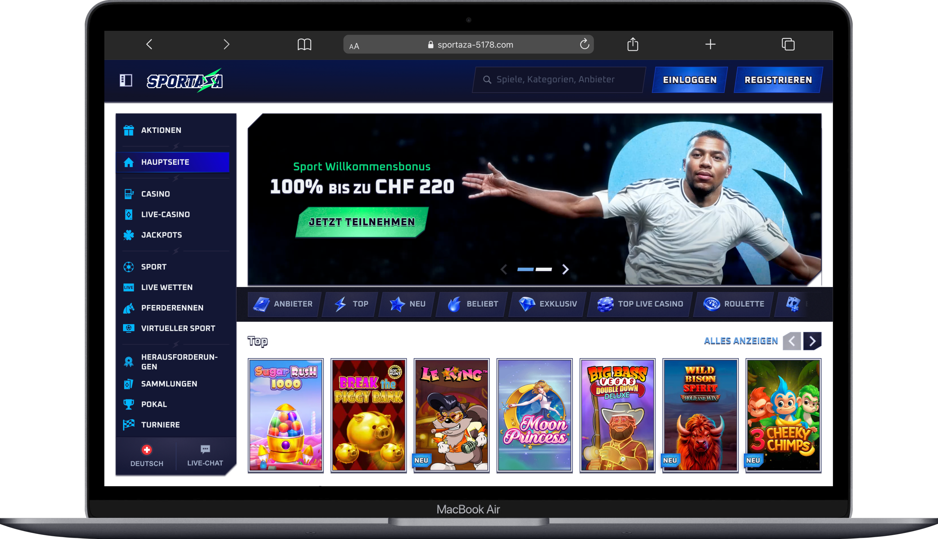 Sportaza Sportwetten Startseite