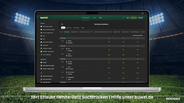 WM 2026 Wetten bei bet365 Sportwetten neu