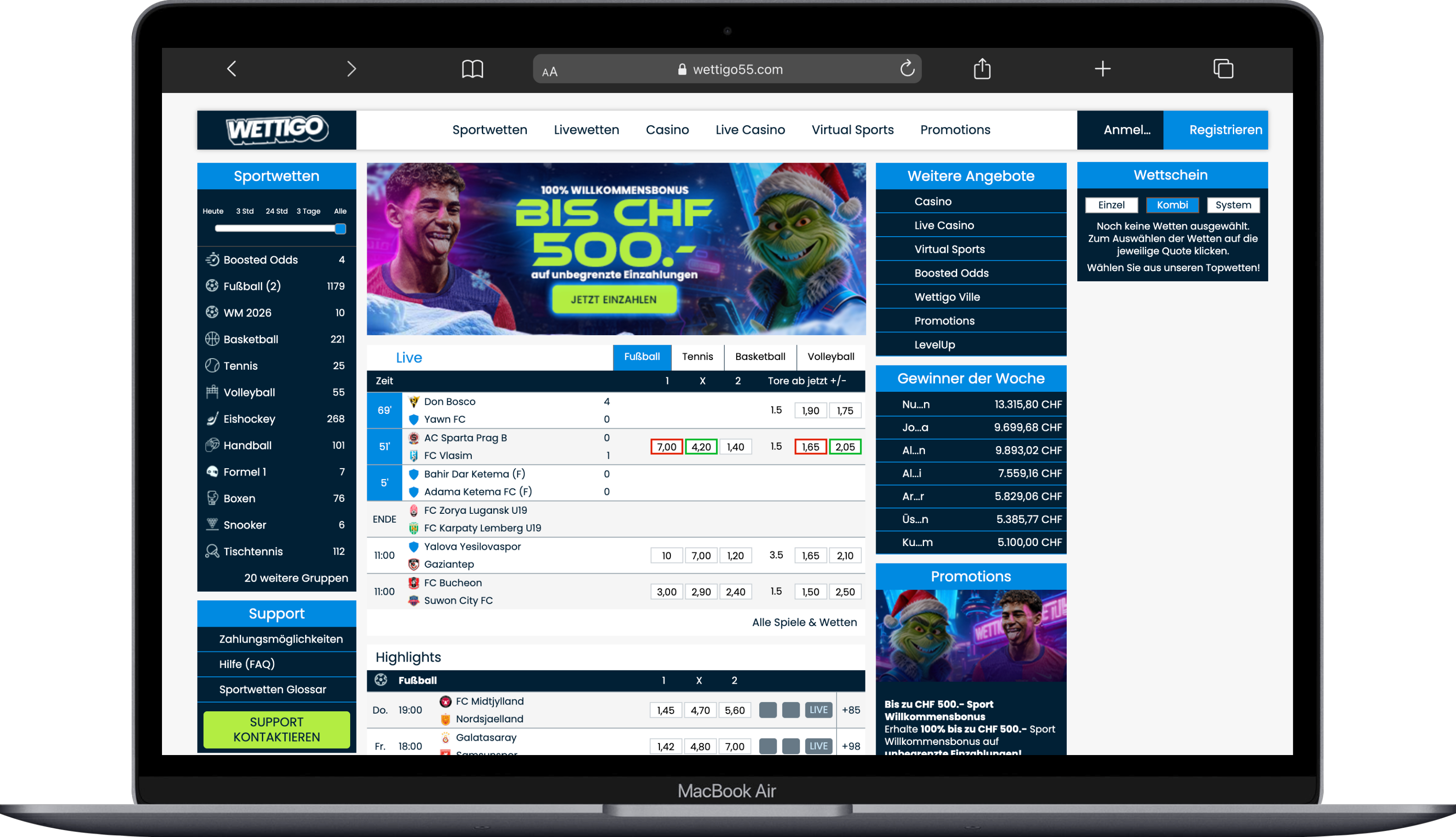 Wettigo Sportwetten Startseite