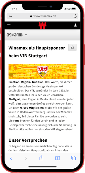 Winamax VFB Stuttgart Sponsoring