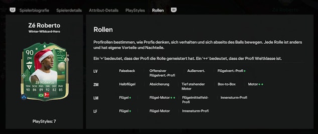 Ze Roberto Spiellerrollen
