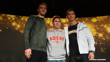 Manuel Neuer Lionel Messi und Cristiano Ronaldo im Januar 2015
