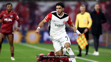 Omar Marmoush von Eintracht Frankfurt gegen Leipzig