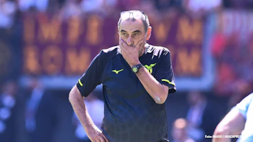 Maurizio Sarri waehrend dem Spiel von Lazio gegen die Roma im September 2025