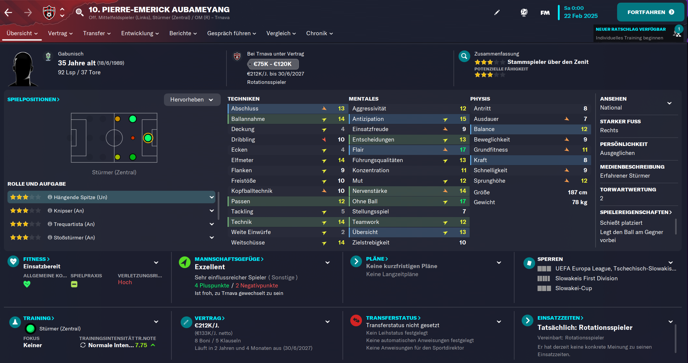 FM23: Aubameyang wechselt in die Slowakei