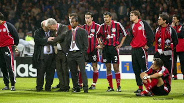 Bayer 04 Leverkusen nach Niederlage im Jahr 2002