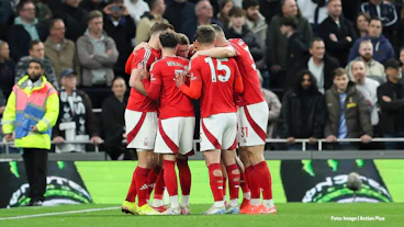 Das Team von Nottingham Forest beim Jubel